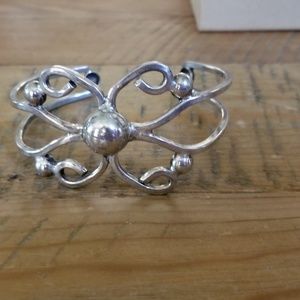 Sterling Silver flower cuff